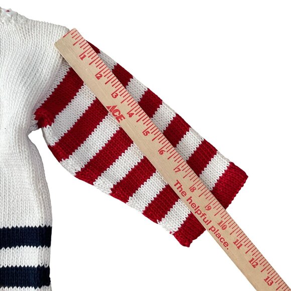 Knitting Needles Boys Pullover Knit Sweater Multicolor Striped Winter Cozy Warm - Picture 7 of 8